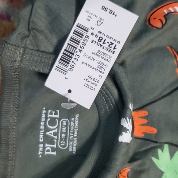 NWT Children's Place Green Dino Shirt Size 12 - 18 M - Picture 3 of 5